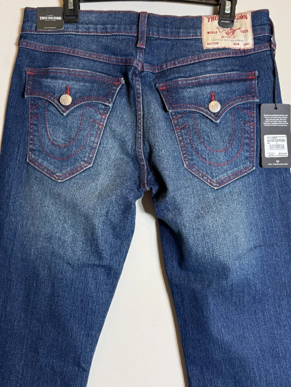 True Religion Ricky Flap Relaxed Straight Denim Jeans Men's 31 Medium Wash NWT